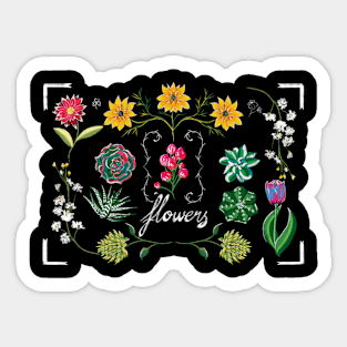 Blackboard Flowers Sticker